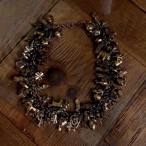Chunky Loaded Charm Choker Necklace